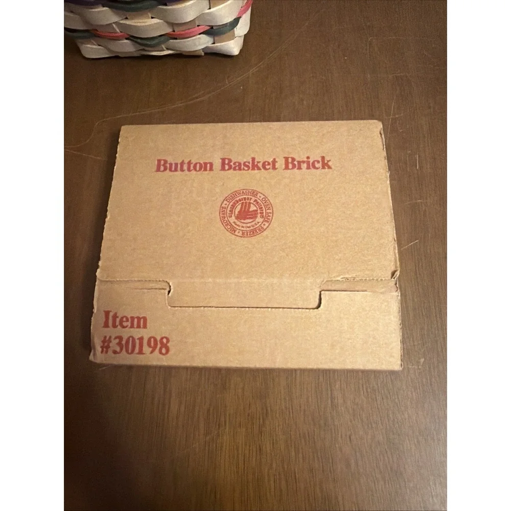Longaberger 1996 Easter Basket with Liner and Protector & Button Basket Brick